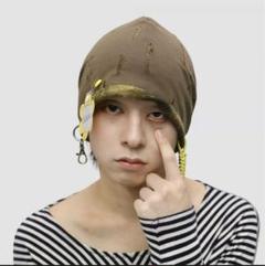 isecai Whimgy Beanie Brown×Yellow isecai Whimgy Beanie Brown×Yellow
