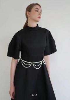 【新品未使用】　Acka pearl belted puff dress 新品未使用】 Acka pearl belted puff dress - メルカリ