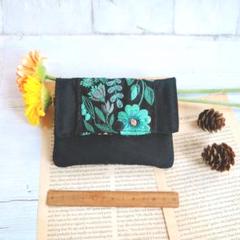 インド刺繍のミニ財布　ブラック　ハンドメイド