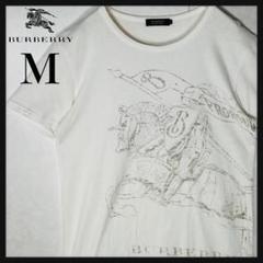 【希少デザイン】バーバリーブラックレーベル 超デカホースロゴ フロントロゴ M