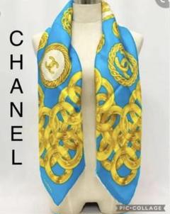 CHANEL ゴールドチェーンデザイン スカーフ 中古・古着通販】CHANEL (シャネル) ココマークゴールドチェーン