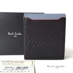 新品】ポールスミス✨ロゴストーリー 2つ折り財布 ブラック