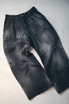 ancellm 伊勢丹限定　デニムパンツ　ヴィンテージ　クラッシュ セール】ハードクラッシュヴィンテージウォッシュデニムパンツ