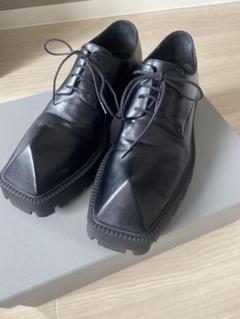 バレンシアガ ブラック レザー スクエア トゥ ドレスシューズ BALENCIAGA(バレンシアガ) / スクエアトゥダービーシューズ
