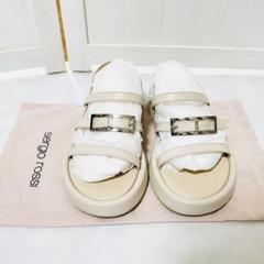 美品 セルジオロッシ SR NORA レザー ストラップサンダル 36 1/2