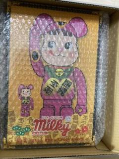 BE@RBRICK 招き猫 ペコちゃん 蛍光ピンク 100% & 400%