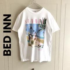 BED INN ベッドイン シティポップ柄プリント Tシャツ