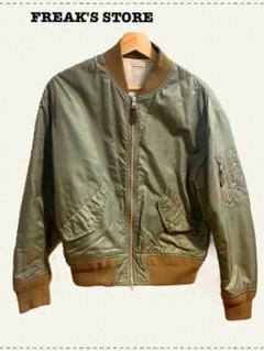 FREAK'S STORE ミリタリージャケット リバーシブル カーキ×ホワイト FREAK'S STORE/ナイロン フリース リバーシブル MA-1 ジップ
