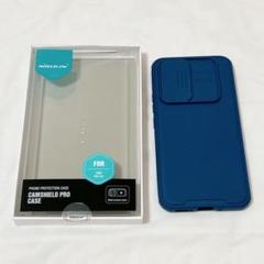 Galaxy A54 5G ケース スライド式カメラレンズカバー 青 TPU