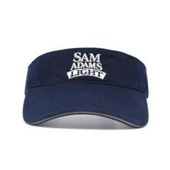 SAM ADAMS LIGHT ビール 刺繍 サンバイザー 古着 ネイビー