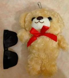 黄土色クマぬいぐるみチェーンロック付きのサムネイル