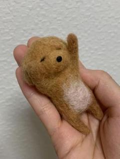 へそ天 トイプードル クマカット 羊毛フェルト 犬 ハンドメイド