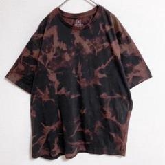 GEORGE タイダイ柄 半袖Tシャツ L ブラック　古着　デザイン　総柄　黒