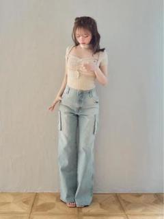 新品未使用タグ付き♡andmary Ribbon hip denim 正規品 19e710d39e8d4e599741fcae2f23db