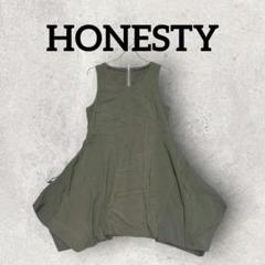 HONESTY ノースリーブワンピース ロングスカート (F) カーキ系