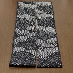 ✿ 正絹 ✿ 総絞り ✿ 黒地 ✿10×120cm 2枚組 古布 はぎれ シルク
