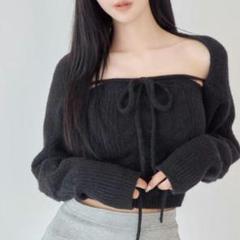 yilon Variety bolero set gray イロン　ニット YILON MADE】Cable knit bolero bare set - メルカリ