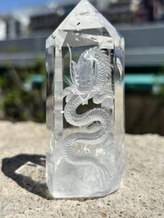 【強力浄化】⭐️龍彫り水晶タワー⭐️ヒマラヤ産 R24