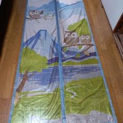 フクロウデザインのカーテン 約85×200cm