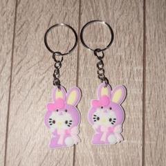 キティちゃん うさぎ 着ぐるみ 被り物 キーホルダー ストラップ ハローキティ - キティちゃん ぬいぐるみ キティ サンリオ