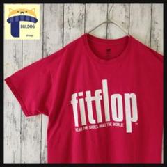 アメリカ古着　半袖Tシャツ　Hanes　L　プリントFITFLOP　レッド