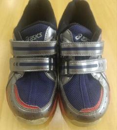 ☆ASICS☆キッズスニーカー 　ネイビー/シルバー/レッド　17.5cm