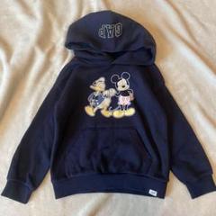 GAP 男の子女の子100 ディズニー　ネイビー長袖トレーナーパーカー　極美品