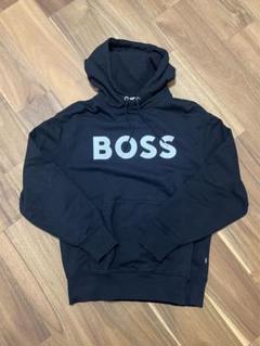 ＼最終価格／HUGO BOSS パーカー 両面プリント ブラック XS HUGO BOSS (ヒューゴボス) シグネチャーテープ プルオーバー