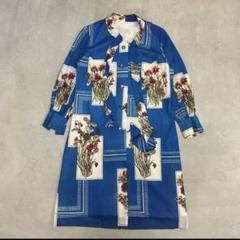 【限定セール！】 青 y2k アーカイブ vintage 00's 古着 花柄 メルカリ - ロングコート ジャケット・アウター