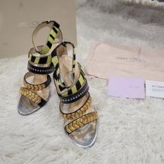 JIMMY CHOO　ジミーチュウ　派手　サンダル　ミュール　パンプス　ゼブラ