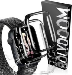 アップルウォッチ 41mm 2個セット フィルムカバー Black 光沢枠