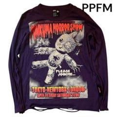 【Y2K】PPFM PUNKUMAホラーショー ロンT 紫 Lサイズダメージ加工