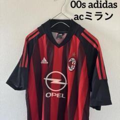 00sadidasアディダスacミランサッカーゲームtシャツ半袖ユニフォームm