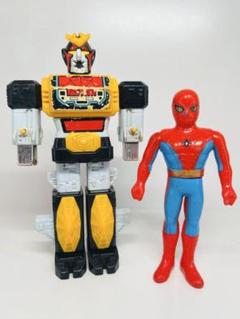和製スパイダーマン ポピー製 ソフビ 当時品レア ポピー スパイダーマン レオパルドン セット 当時物 東映 ソフビ