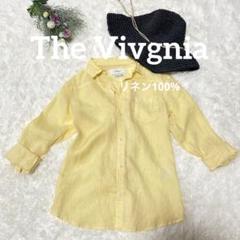 美品★ザヴァージニア リネン100% イエロー バックボタン スキッパーシャツ