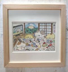 今月来月限定販売残り6分の5作品❗　手作り額付き銅版画作品「きらめきニャンコ」 最大10%OFFクーポン 早いもの勝ち❗今月来月限定販売ラス1枚