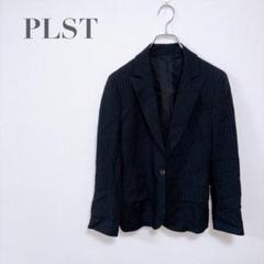 f49【PLST】テーラードジャケット　ストライプ柄　ストレッチ混　着回し