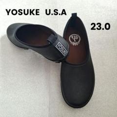ヨースケ YOSUKE USA レインシューズ ラバー スリッポン ブラック