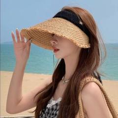 サンバイザー 麦わら帽子 ゴルフ 旅行 アウトドア 日焼け防止 UV対策 日よけ