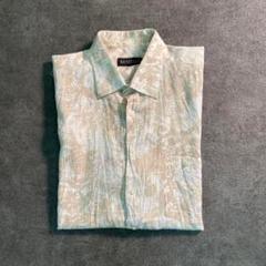 【ヴィンテージ】マーブル模様　総柄シャツ　年代物　レトロ　古着usedTSM12