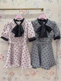 evelyn フリルビジューOP ワンピース ギンガムチェック　量産型 evelyn - evelyn ビスチェ付き フリルギンガムOPの通販 by N