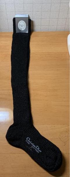 値下げ!A14 タグ付き新品★Christian Dior ニーハイソックス 黒