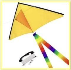 emma kites 1.5M 三角凧 イエロー 100M凧糸とハンドル付き