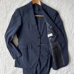 美品✨ORIHICAセットアップ 3ピース スーツ ストライプ ネイビーS相当 ORIHICA - ORIHICA スーツ セットアップ ストライプ ネイビー