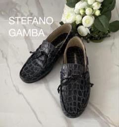 STEFANO GAMBA イタリア製 ドライビングシューズ クロコ型押しレザー