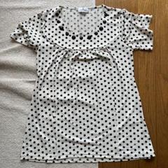 Courrèges（クレージュ） ホワイト黒水玉半袖チュニック