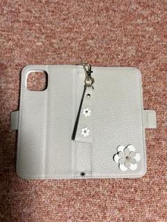 ライトベージュ花装飾 iPhone13ケース