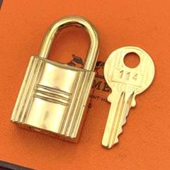 ▲HERMES エルメス カデナ　24Kメッキ　No.114　114番　鍵付き