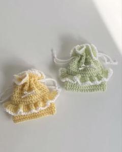 frill drawstring bag (2 colors)