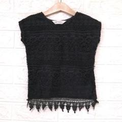 H&M　フロントレース重ね カットソー　92
